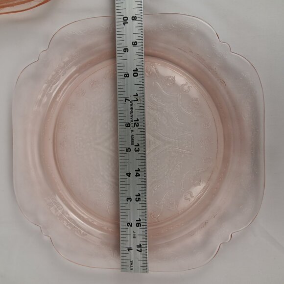 4 Vintage Recollection Madrid Pink By Indiana Glass 10 3/8” Dinner Plates - Picture 6 of 7